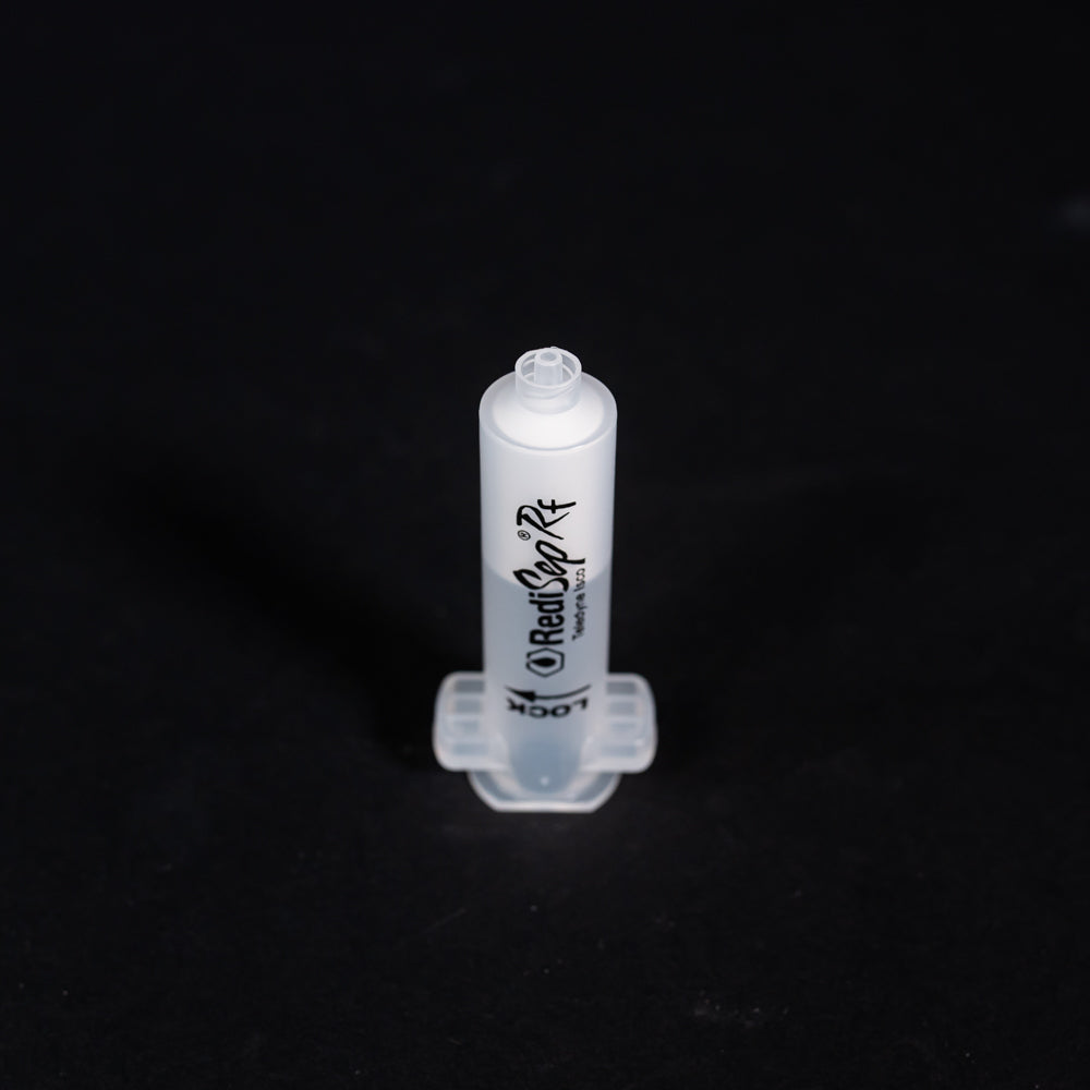 A set of small clear plastic cartridges displayed on a black background, creating a striking visual contrast between the two elements.