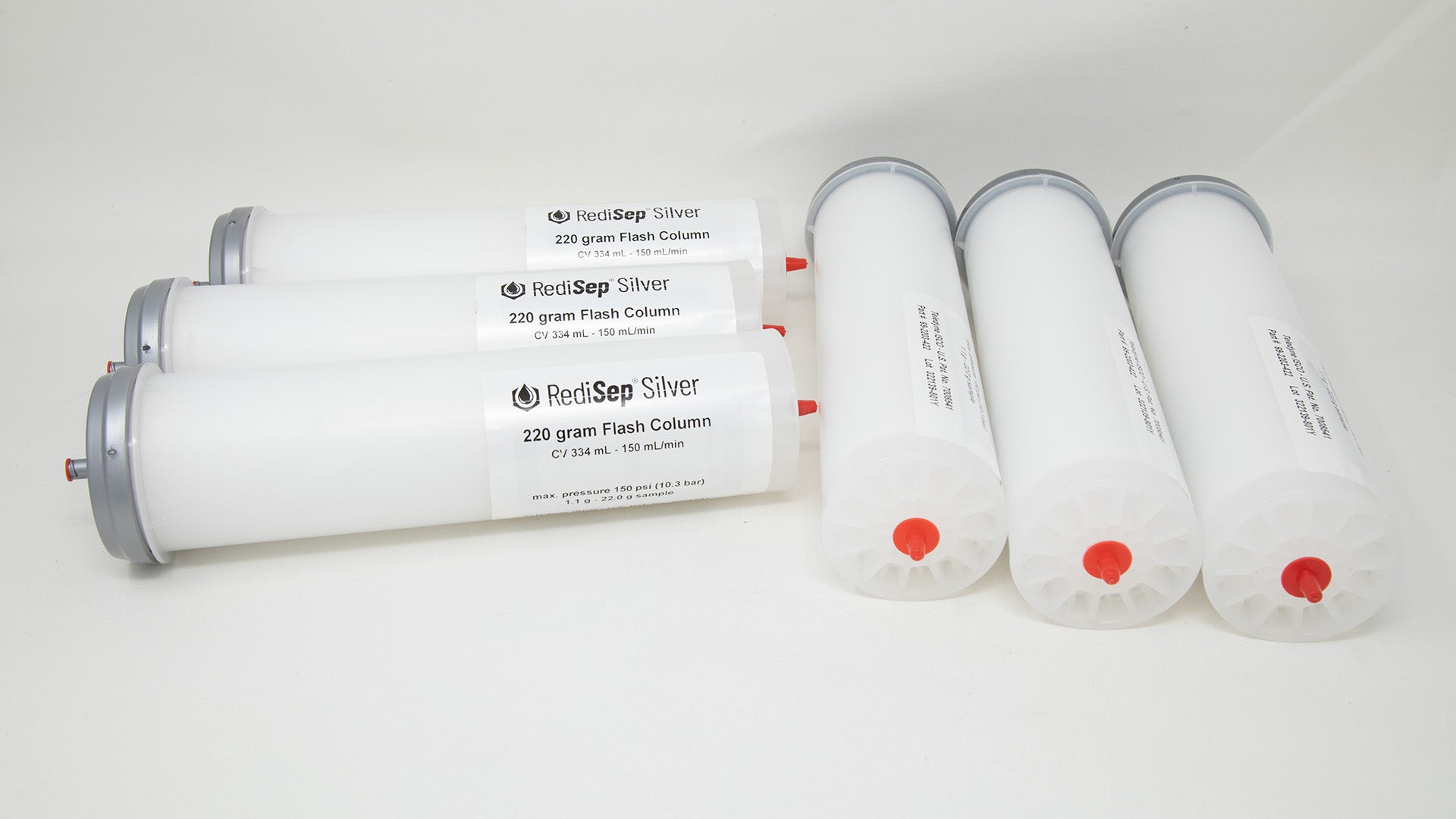 RediSep® Silver Silica Gel Disposable Flash Columns, 220 Gram (Package ...